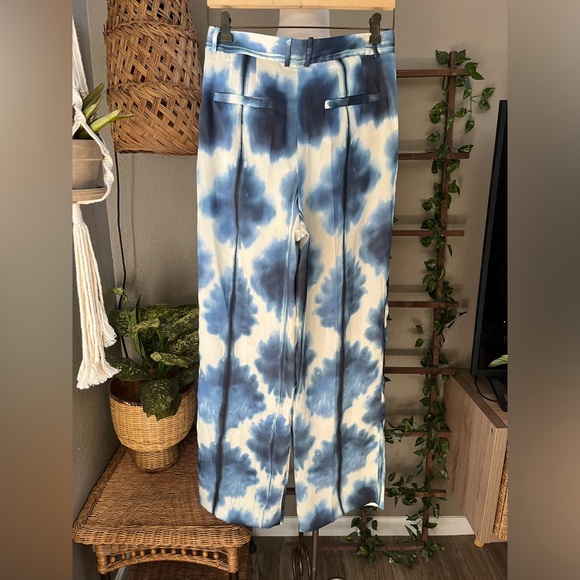 NWT Zara Tie-Dyed Print Wide High Rise Leg Pants Trousers S - Picture 13 of 16